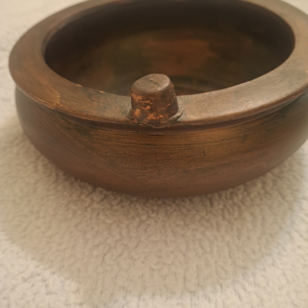 Rustic Copper Bowl with Handle - Picture 2 of 4